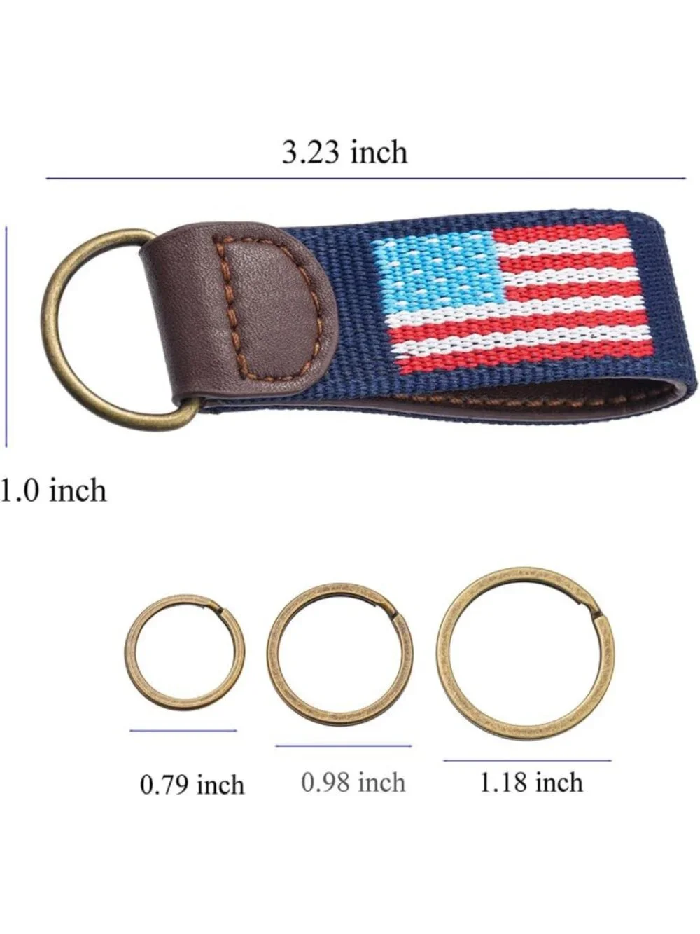 Leather USA Flag Keychain for Men & Women | Daily Use Patriotic Accessories